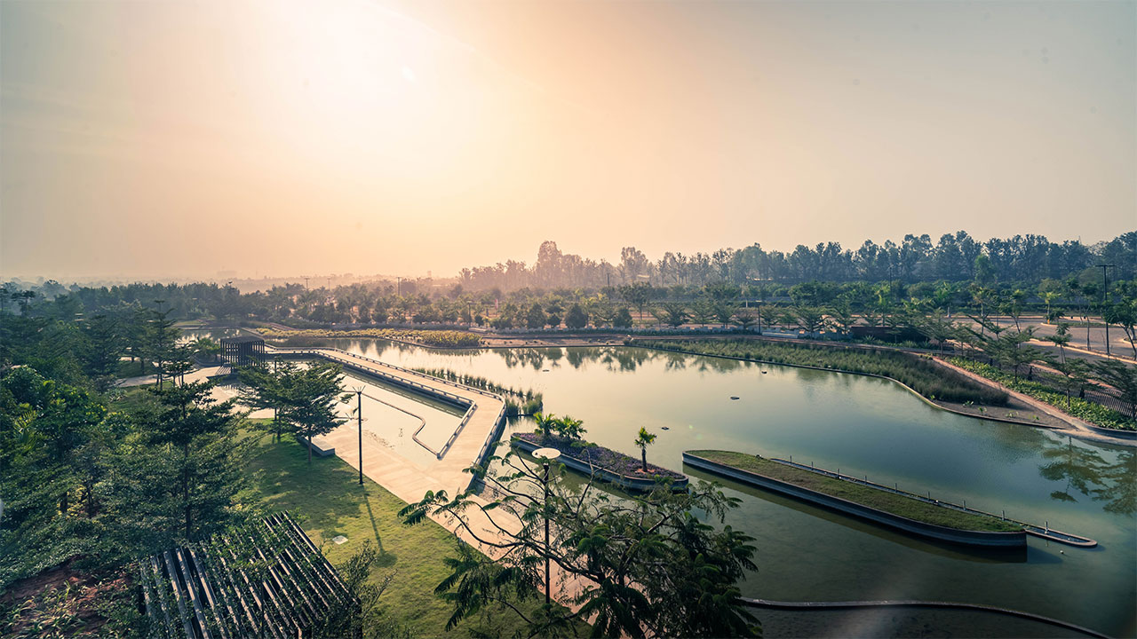 Manmade lake is 1/3rd complete, cabanas and fountains around it are ready – January 2020