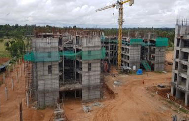 Gardenia-4th floor slab works started -South East side view - October 2019